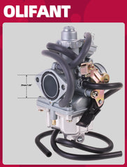 OLIFANT Honda Recon carburetor set includes oil filter for easier maintenance.