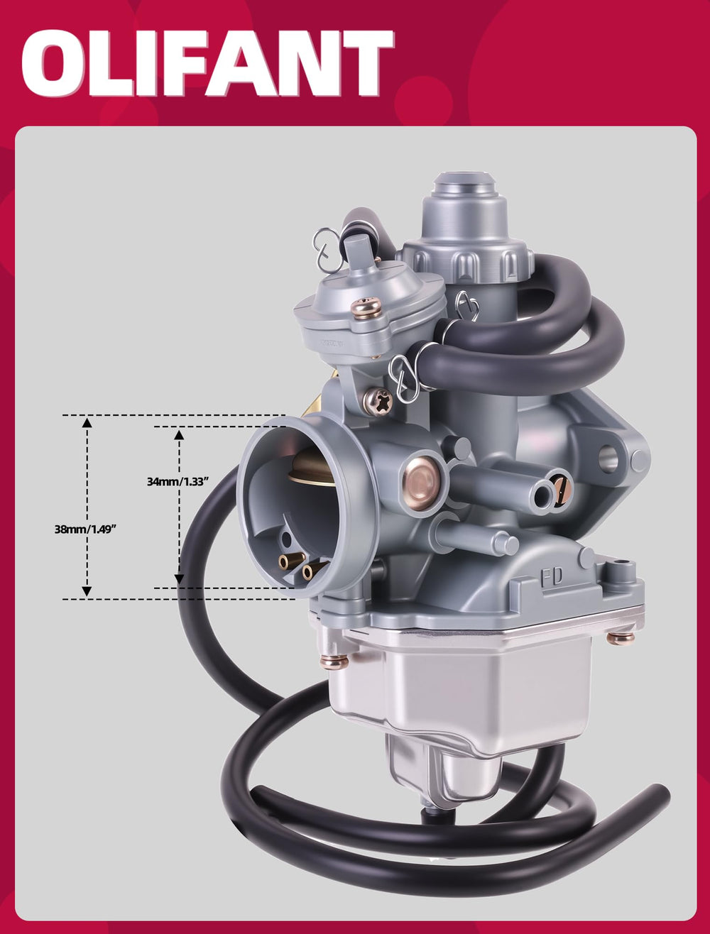OLIFANT carburetor installation-ready kit for TRX250TE and TRX250TM.