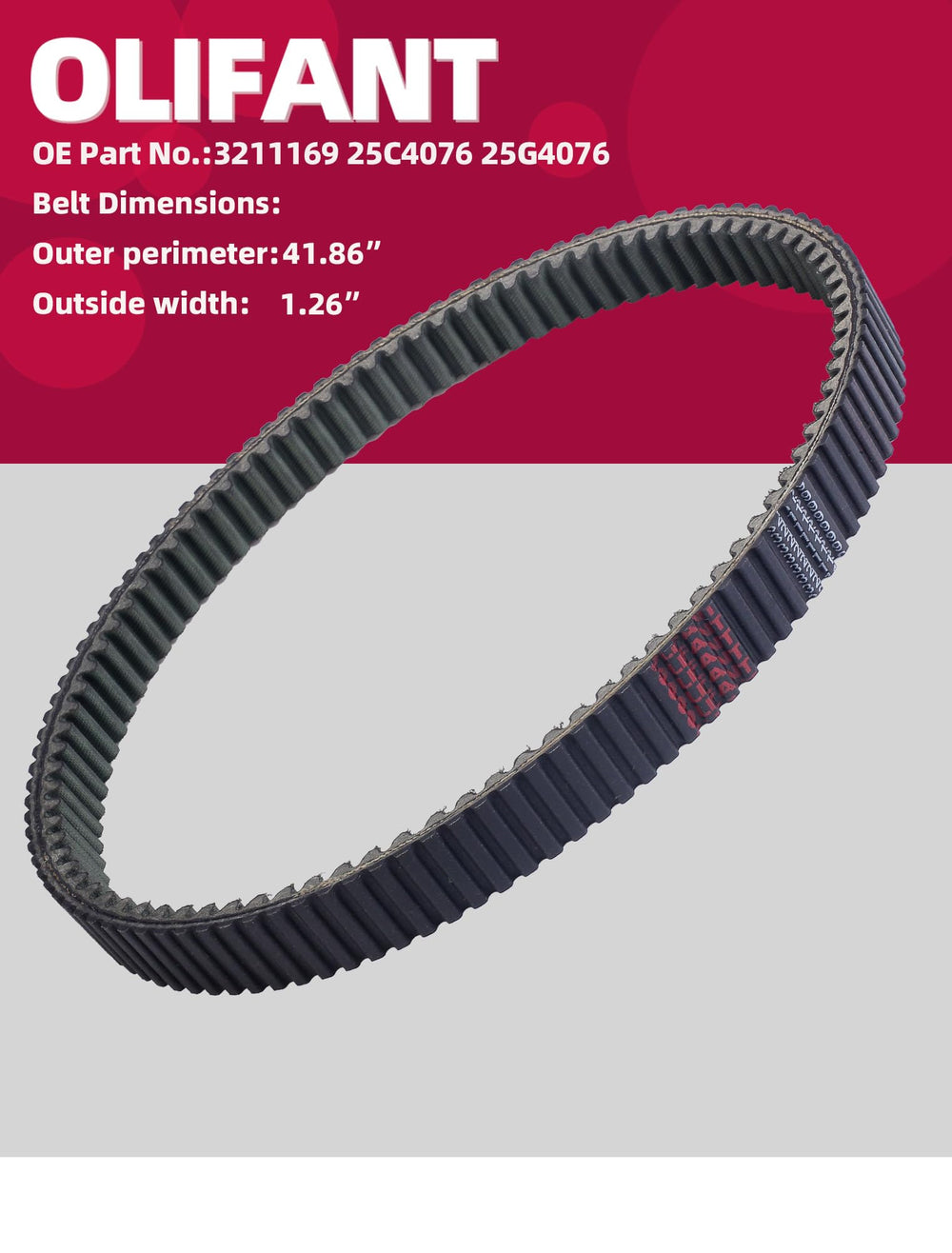 OLIFANT drive belt for ACE 570 EFI 2016-2017 maintains efficient operation.