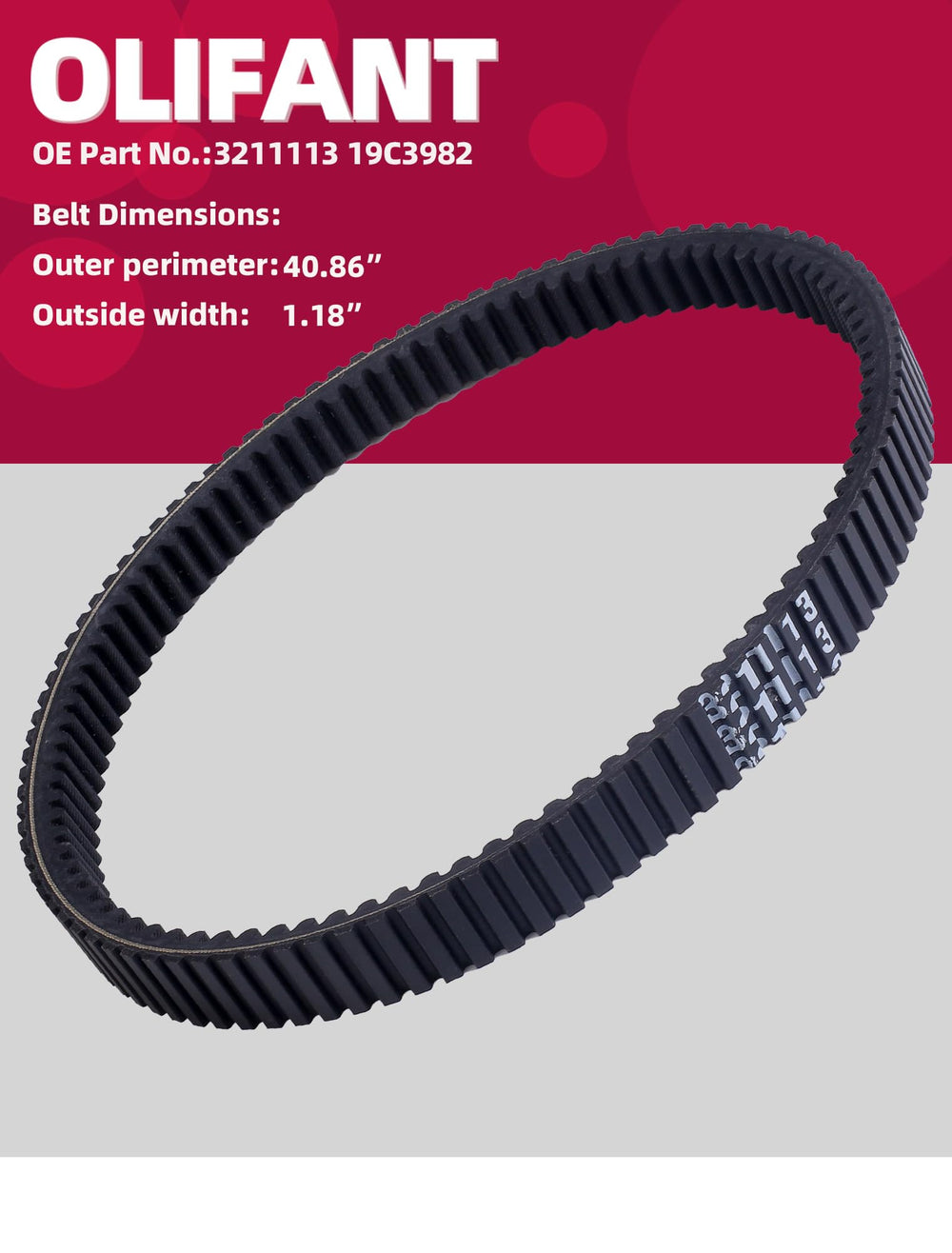OLIFANT drive belt for Polaris Ranger Crew 500 aids dependable operation.