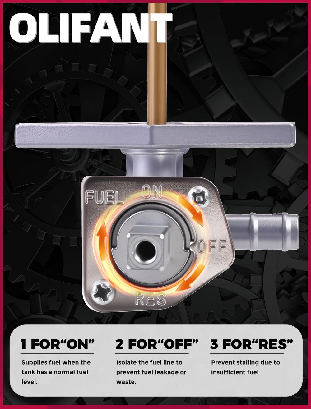 OLIFANT petcock for Foreman 400-450-500, durable assembly