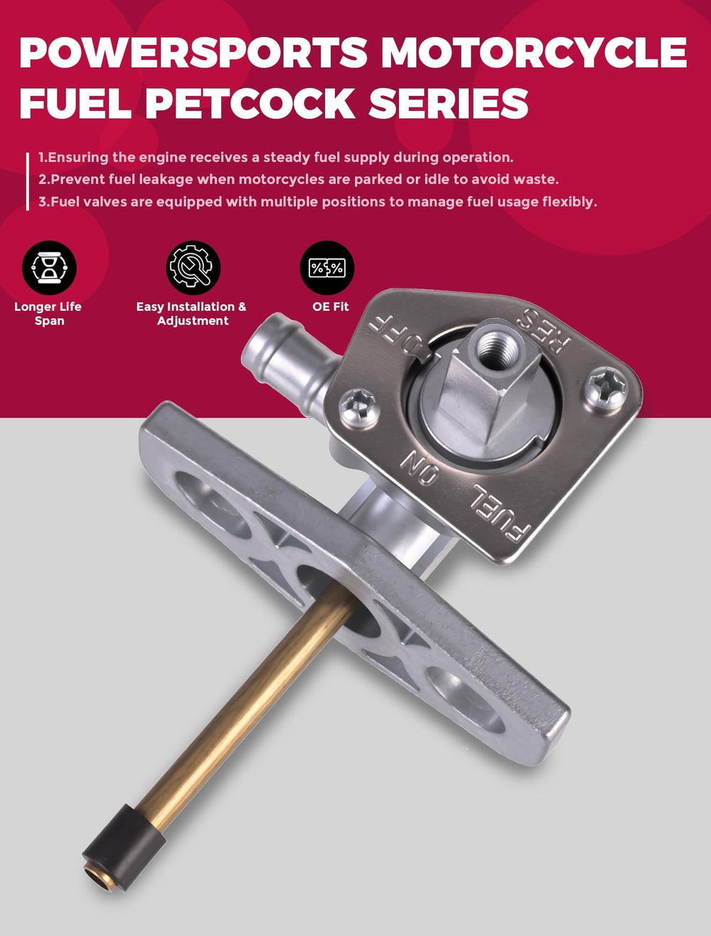 OLIFANT fuel valve for Honda Rancher 400-420, reliable connection
