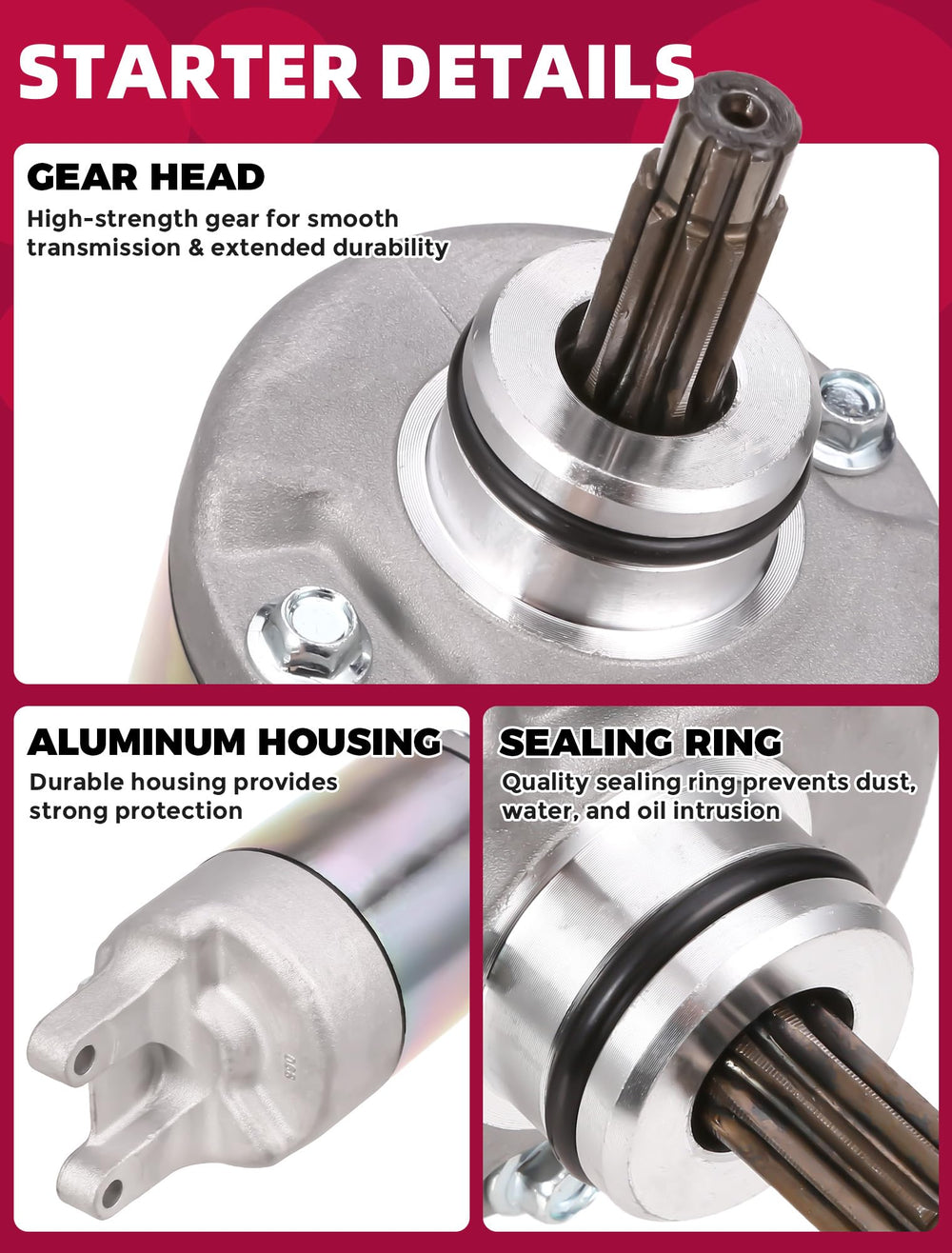 OLIFANT starter motor 31200-hc4-003, robust gearing for steady cranks.