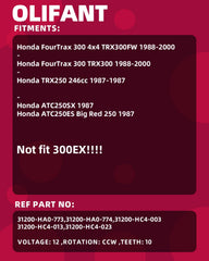 OLIFANT starter motor for Honda TRX250 Big Red, smooth engagement and fast starts.