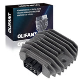 OLIFANT voltage regulator front view for John Deere series; reliable electrical performance.