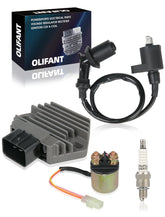 OLIFANT voltage-regulator-rectifier close-up for ATV electrical system upgrade.
