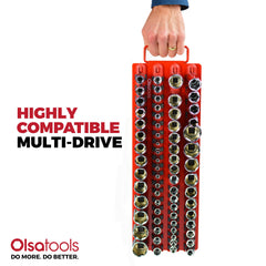 Olsa Tools 80-socket storage tray keeps a full set organized and space-saving.