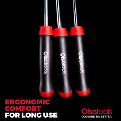 Olsa Tools ergonomic handle design for comfortable, controlled operation.