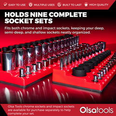 Olsa Tools organizer mounted on toolbox demonstrating secure placement