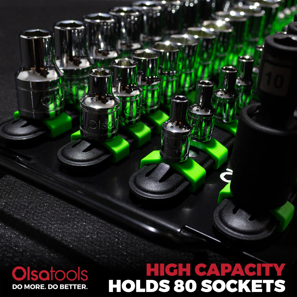 Olsa Tools steel backing provides rigid support for tough shop use.