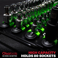 Olsa Tools steel backing provides rigid support for tough shop use.