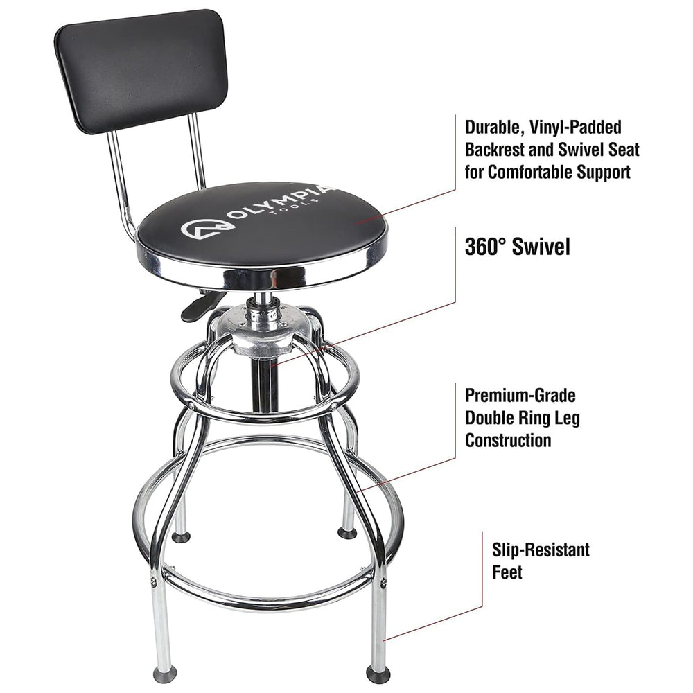 Olympia Tools 82-738 rust-resistant chrome finish enhances durability in busy spaces.