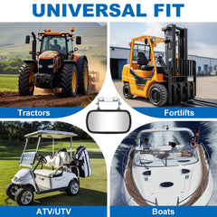 Omgro versatile rearview solution fits tractors, golf carts, and lifts.