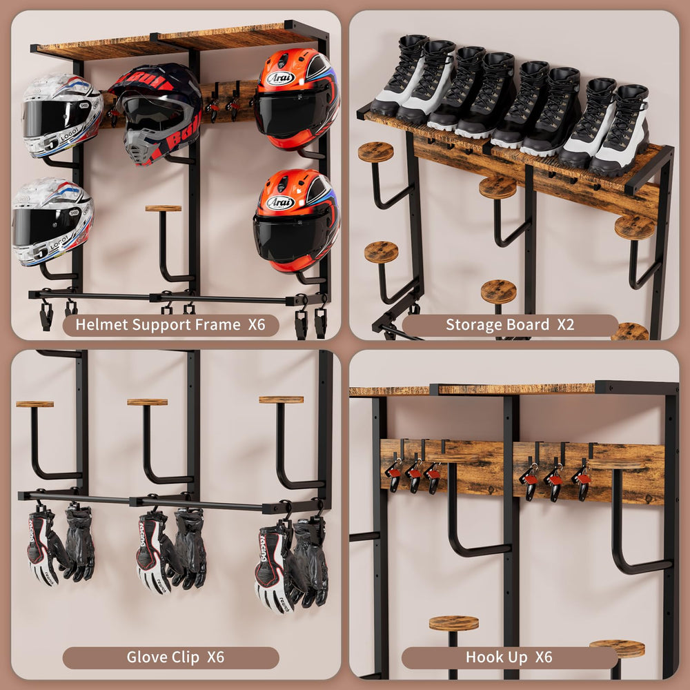 OMISRUIS gear rack with 6 clip hooks for gloves, bags, and small items