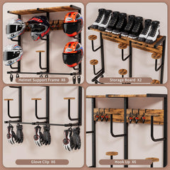 OMISRUIS gear rack with 6 clip hooks for gloves, bags, and small items
