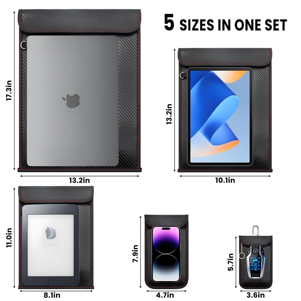 OMKHE Faraday Bag tablet protection keeps data private during travel or remote work.