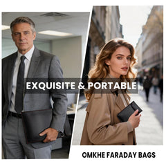 OMKHE Faraday Bag water-resistant outer shell protects contents in rain or spills.