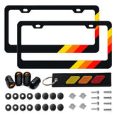 omlkibo tri-color license frame close-up shows durable aluminum finish for all-weather use.