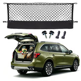 Omocyra envelope-style trunk cargo net installed in Outback for secure cargo storage.