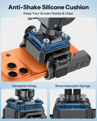 OMOTON BK01 quick-lock button enables one-handed phone insertion.