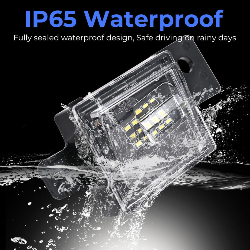 Omrisy waterproof sealed license plate lights resist rain and car washes