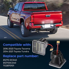 Omrisy plug-and-play license plate lights for easy Tacoma installation