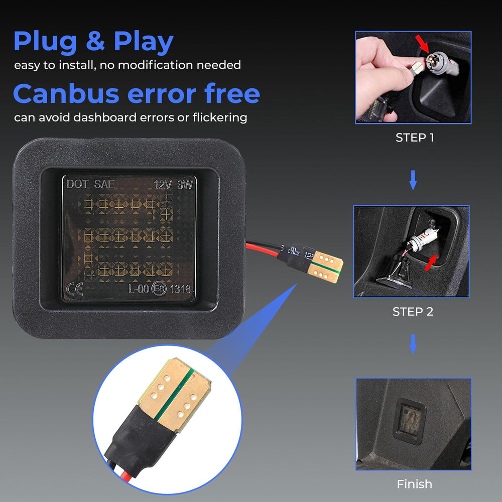Omrisy smoke lens license plate light adds stylish, clear illumination.