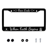 Omw2fyb license plate frame front view with sleek stainless steel finish for a modern car look