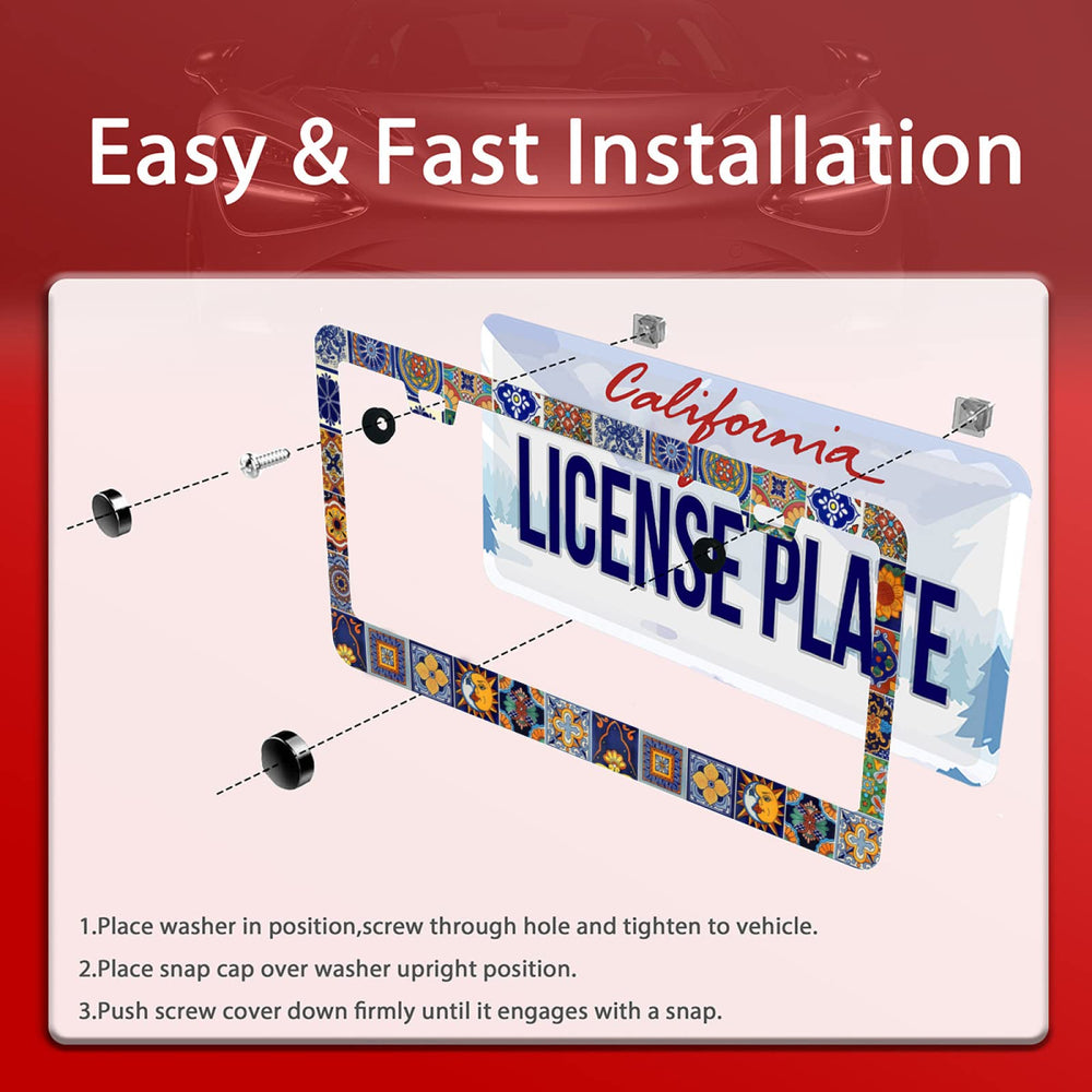 Omw2fyb frame fits US/Canada standard plates securely on many cars