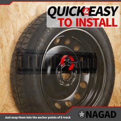 ONAGAD spare tire hanger made of durable steel with weather-ready coating.