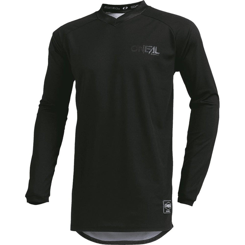 O'NEAL Element Classic Black Jersey front view shows breathable fabric for all-day comfort