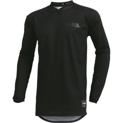 O'NEAL Element Classic Black Jersey front view shows breathable fabric for all-day comfort