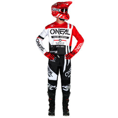 O'NEAL Element V.24 Warhawk elbow padding close-up showing protective comfort during rides.