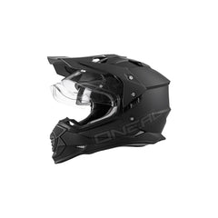 O'NEAL Sierra helmet in flat black LG with integrated shield for street and adventure riding comfort
