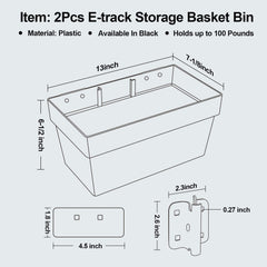 Onesnt E-Track basket side mount demonstrates secure, modular tool storage.