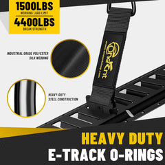 Onesnt E-Track installation on wood or metal surface demonstrates quick setup.