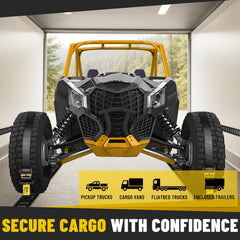 Onesnt E-Track unboxed contents organized for secure cargo management.