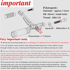 ONETEN knurled anti-slip design foot pegs offering secure footing during rides