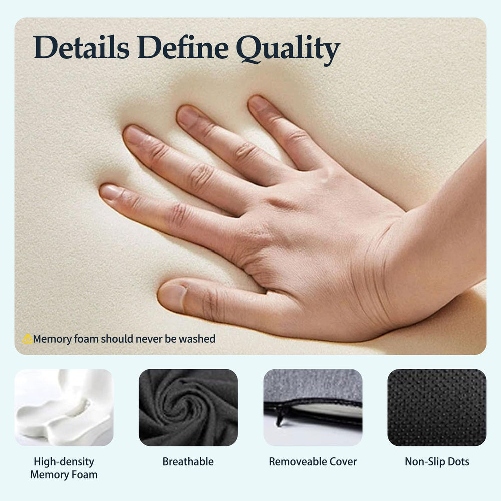 Onever high density memory foam absorbs pressure while maintaining shape