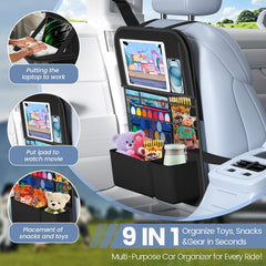 Oneyus 600D Oxford fabric backseat organizer resists tears and cleans easily.