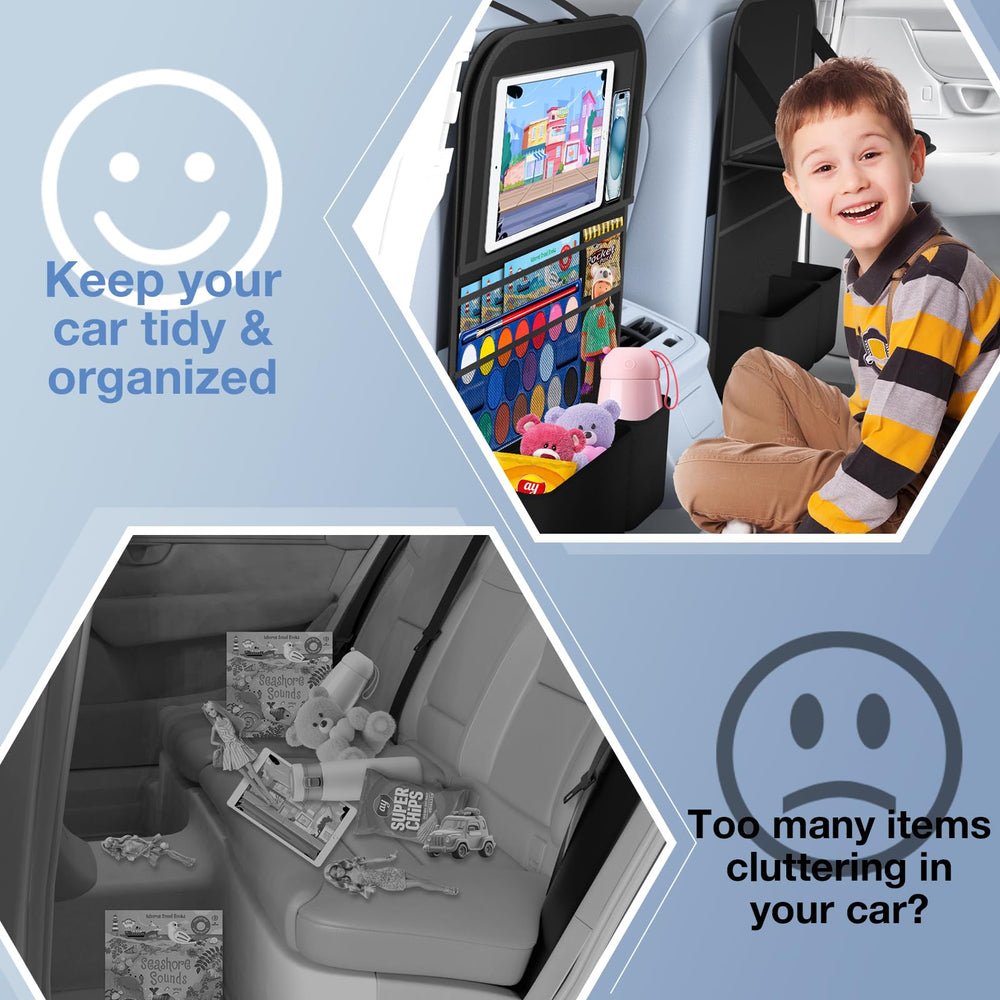 Oneyus spacious storage with mesh pockets for toys, bottles, and cables.