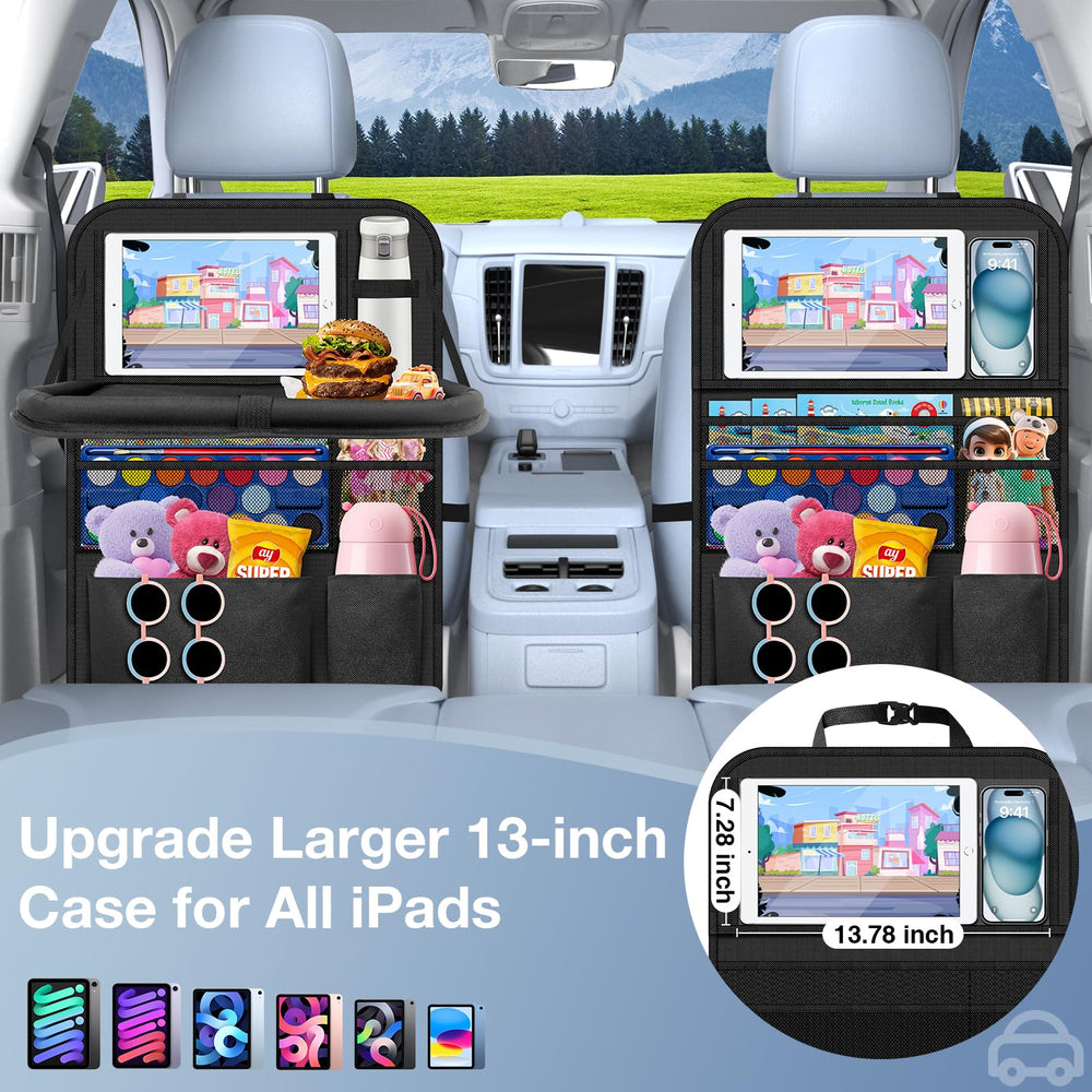 Oneyus transparent tablet pocket fits large devices for in-car entertainment.