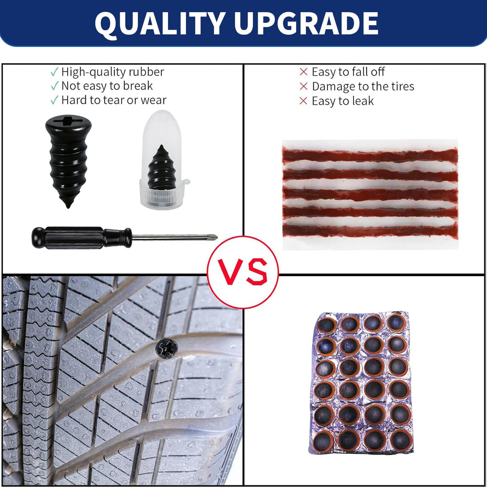 Onfunlee Tire Plugs Kit easy-install screw-in design saves time.