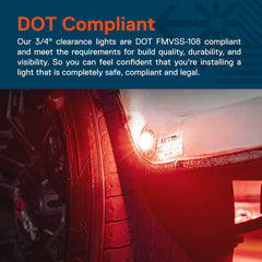 True Mods 3/4-in red trailer light provides 180-degree corner visibility.
