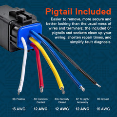 ONLINE LED STORE True MODS 12V DC relay with heavy 12 AWG main wires.