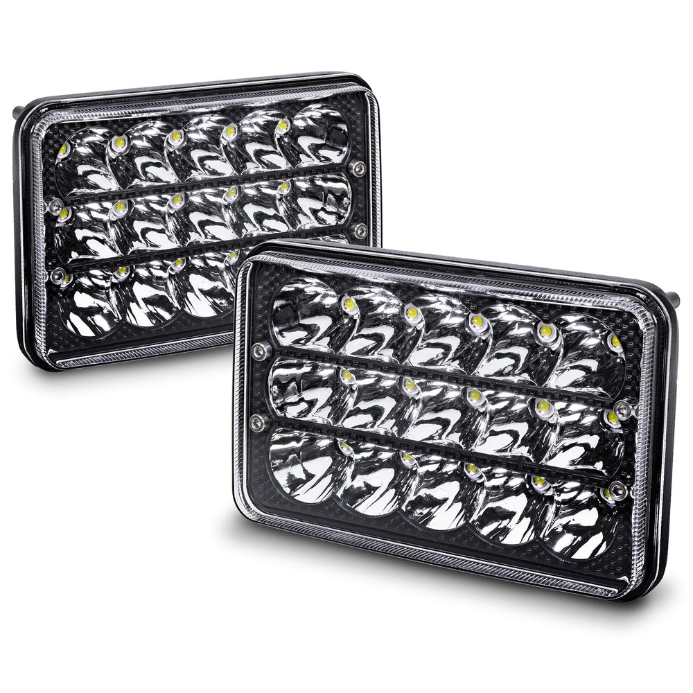 ONLINE LED STORE True Mods 4x6 LED headlight with black housing enhances night visibility