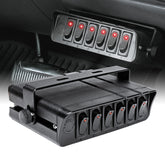 ONLINE LED STORE True Mods 6-Gang switch box front view shows rugged aluminum housing