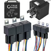 ONLINE LED STORE True MODS 6-pack Bosch-style 5-pin 12V relay kit for reliable automotive switching.