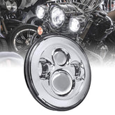 ONLINE LED STORE True Mods 7in Harley chrome headlight, bright night visibility.