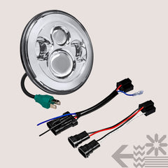 ONLINE LED STORE True Mods 7in Harley headlight fits Road King and Electra Glide.